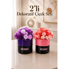 Nyl Home 2'li Fiora Dekoratif Yapay Çiçek Seti - Home Saksılı Balkon Salon Mutfak Ofis Dekor Çiçeği