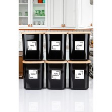 Nyl Home 6'lı Ahşap Vakumlu Kapaklı Kare Akrilik Erzak Saklama Kabı 900 ml