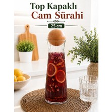 Nyl Home Top Kapaklı Pinterest Cam Sürahi - Dekoratif Karaf Borosilikat Limonata Meşrubat Şişesi Vazo