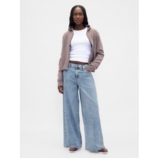 Gap Kadın Mavi Mid Rise Ultrasoft Baggy Jean Pantolon