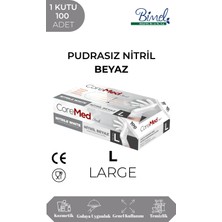 CoreMed Nitril Beyaz Muayene Eldiveni L - 1 Paket 100 lü