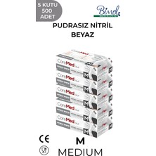 CoreMed Nitril Beyaz Muayene Eldiveni M - 5 Paket 100 Lü