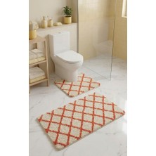Eurobano Royal Iskandinav 2'li 60X100 cm Lateks Kaymaz Taban Banyo Paspası Seti Makinede Yıkanabilir Paspas
