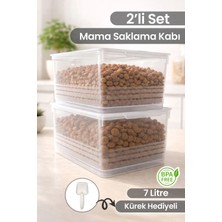 Nyl Home 2’li 7 Lt Kedi ve Köpek Mama Saklama Kabı – Çok Amaçlı Saklama Kutusu Istiflenebilir Düzenleyici