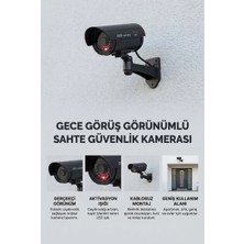 Evgereçlerim Sahte Kamera Caydırıcı Gece Görüş Görünümlü Güvenlik Sistemi Kırmızı Led Işıklı Gerçekçi Tasarım Pilli Kablosuz