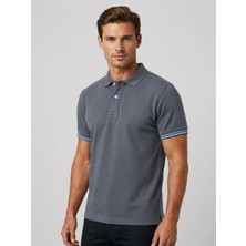 Neden Tekstil Erkek Polo Yaka Kontrast Şerit Detaylı Slim Fit T-Shirt