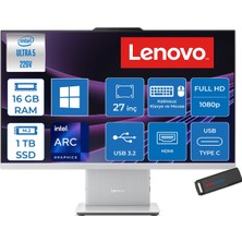 Lenovo Ideacentre Aıo 27ILL11 Intel Core Ultra 5 226V Up 4,5ghz 16GB Ddr5 1tb SSD Arc™ Graphics 130V 27" Fhd IPS 300NITS Anti-Glare, 99% Srgb WIN11HOME Allınone Bilgisayar F0JW000HTRH03+ZETTAUSBBELLEK