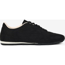Tonny Black Kadın Siyah Süet Kauçuk Taban Nefes Alabilen Bağcıklı Sneaker