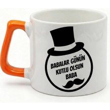Desene Bak Babaya Özel Babalar Günün Kutlu Olsun Yazılı Kupa Bardak - Komik Tasarım Baskılı Seramik Hediye Kupa Bardak