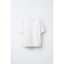 Magu Çocuk Pamuklu Beyaz Basic T-Shirt