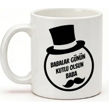 Desene Bak Babaya Özel Babalar Günün Kutlu Olsun Yazılı Kupa Bardak - Komik Tasarım Baskılı Seramik Hediye Kupa Bardak