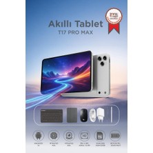 Torima Android Tablet Kalem Klavye Mouse Full Set SIM Kartlı BTK Kayıtlı 10.1 İnç T17 Pro Max Gümüş
