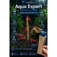 Aqua Expert Karides Sticks | Karides Yemi | 10’lu Paket | Doğal Besleyici Çubuk Yem | Özel Formül - Kalsiyum Mineral