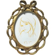 Lara Decor Oval Fiyonk Desen Dekoratif Çerçeve