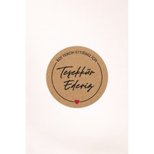 Woisco Teşekkür Kraft Sticker Etiket, (4X4CM 300 Adet)