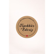 Woisco Teşekkür Ederiz Kraft Sticker Etiket, (4X4CM 300 Adet)