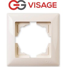 İlkyaz Fashion Visage Krem Tekli Çerçeve - Priz ve Anahtar Için Uyumlu Çerçeve