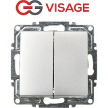 İlkyaz Fashion Visage Ambiance Gümüş Komütatör Anahtar Çerçevesiz - Priz ve Anahtar Için Uyumlu Çerçeve