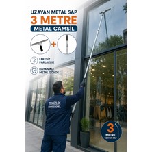 Primeaks 3m Uzayan Saplı Metal Camsil Seti 35 cm Profesyonel Cam Temizleme Aparatı