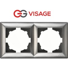 MiraLive Visage Ambiance Füme 2 Li Çerçeve - Priz ve Anahtar Için Uyumlu Çerçeve