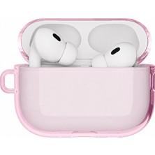 Airpods Pro 3 Uyumlu Kılıf M-Safe Özellikli Mutural Ice Colour Serisi Silikon Kapak Pembe