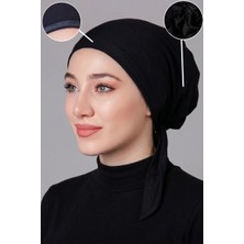 Nanak Iç Fırfırlı Siyah Likralı Kaymayan Bone