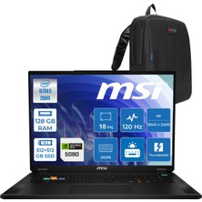 MSI Msı Stealth 18 Hx A2WI-081TR Intel Core Ultra 9-290HX Plus Aı 128GB Ddr5 512GB SSD+512GB SSD 16GB/RTX5080 150W 18INÇ 4K UHD+120Hz WINDOWS11HOME Gaming Laptop MSA2WI081TRH50+ZETTAÇANTA