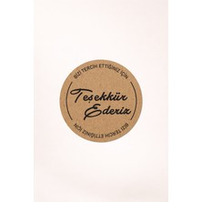 Woisco Teşekkür Ederiz Kraft Sticker Etiket, (4X4CM 300 Adet)