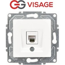 tp Buğz Visage Beyaz Telefon Prizi (Cat3) Çerçevesiz - Priz ve Anahtar Için Uyumlu Çerçeve