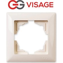 tp Buğz Visage Krem Tekli Çerçeve - Priz ve Anahtar Için Uyumlu Çerçeve