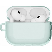 Airpods Pro 3 Uyumlu Kılıf M-Safe Özellikli Mutural Ice Colour Serisi Silikon Kapak Yeşil
