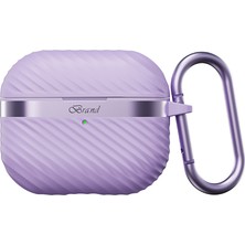 Airpods 3. Nesil Uyumlu Kılıf M-Safe Özellikli Mutural Jiguang Serisi Silikon Kapak Mor