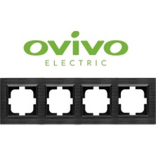 MiraLive Antrasit Dörtlü Çerçeve Quantum - Priz ve Anahtar Için Uyumlu Çerçeve