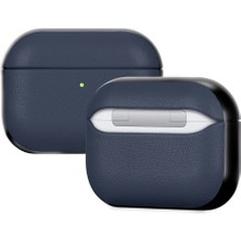 Airpods Pro 3 Uyumlu Kılıf M-Safe Özellikli Mutural Poying Serisi Deri Tasarımlı Kapak Lacivert