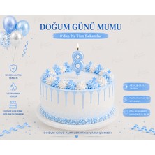 Parti Dükkanı Mavi 8 Rakam Pasta Mumu 12 cm Doğum Günü Sayı Mumu