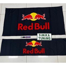 Şimika Siyah Redbull Torpido ve Sırt Havlusu Seti 2 Adet (Torpido 35X135 , Sırt 70 x 135) (Anahtarlık Hediye)