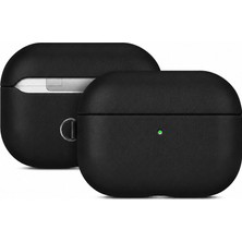 Airpods Pro 3 Uyumlu Kılıf M-Safe Özellikli Mutural Yahu Serisi Deri Tasarımlı Kapak Siyah