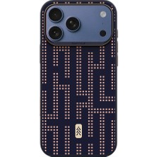 iPhone 17 Pro Uyumlu Kılıf M-Safe Şarj Özellikli Raptic Aramid Dual Grid Serisi Kapak Lacivert