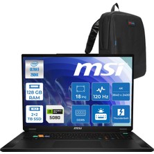 MSI Msı Stealth 18 Hx A2WI-081TR Intel Core Ultra 9-290HX Plus Aı 128GB Ddr5 2tb Ssd+2tb 16GB/RTX5080 150W 18INÇ 4K UHD+120Hz Freedos Gaming Laptop MSA2WI081TRF54ZETTAÇANTA