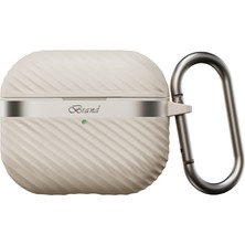 Airpods 3. Nesil Uyumlu Kılıf M-Safe Özellikli Mutural Jiguang Serisi Silikon Kapak Bej