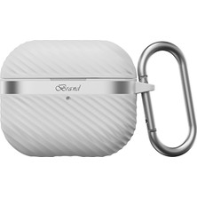 Airpods 3. Nesil Uyumlu Kılıf M-Safe Özellikli Mutural Jiguang Serisi Silikon Kapak Beyaz