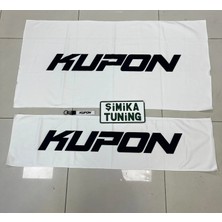 Şimika Beyaz Kupon Torpido ve Sırt Havlusu Seti 2 Adet (Torpido 35X135 , Sırt 70 x 135) (Anahtarlık Hediye)