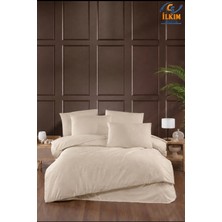 İlkim Tekstil Deluxe Çift Kişilik Çizgili Saten Nevresim Takımı – Parlak ve Yumuşak Kumaş