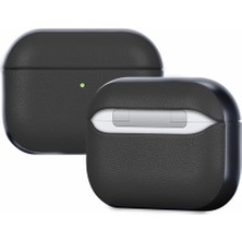 Airpods Pro 3 Uyumlu Kılıf M-Safe Özellikli Mutural Poying Serisi Deri Tasarımlı Kapak Siyah