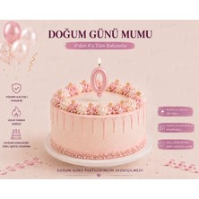 Parti Dükkanı Pembe 0 Rakam Pasta Mumu 12 cm Doğum Günü Sayı Mumu
