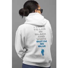 Sevbano Tasarım Billie Eilish Şarkıcı Sırt Baskılı Unisex Oversize Penye Hoodie