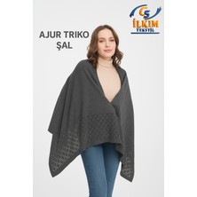 İlkim Tekstil Ajur Triko Şal, Şık Rahat Omuz Şalı, Triko Omuz Şalı, 75X175