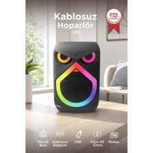 Torima Bluetooth Hoparlör Rgb Işıklı Mikrofonlu 12W Kablosuz Taşınabilir Hoparlör D80 Siyah
