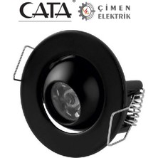 Hace Bazaar Cata Ct 5268 1.5W Siyah Kasa LED Spot 3200K Gün Işığı