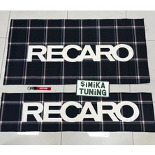 Şimika Siyah Recaro Torpido ve Sırt Havlusu Seti 2 Adet (Torpido 35X135 , Sırt 70 x 135) (Anahtarlık Hediye)